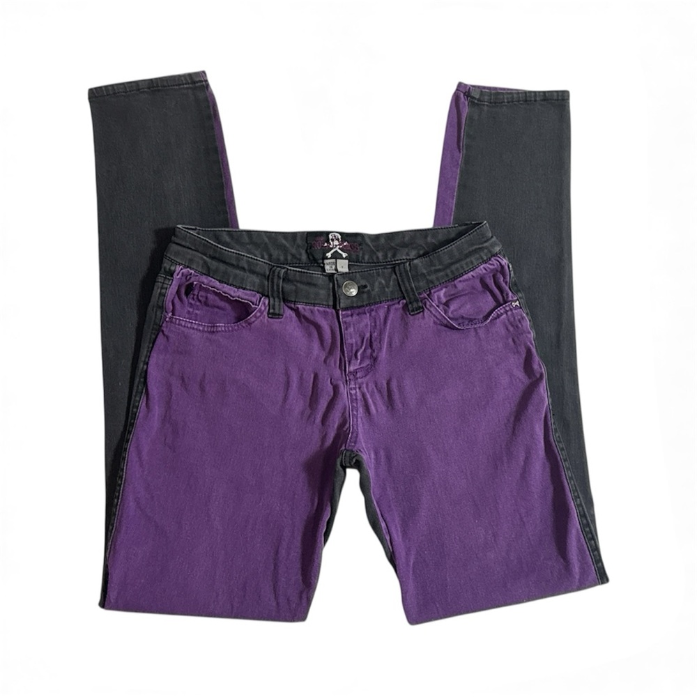 Royal Bones Two Toned Skinny Jeans y2k